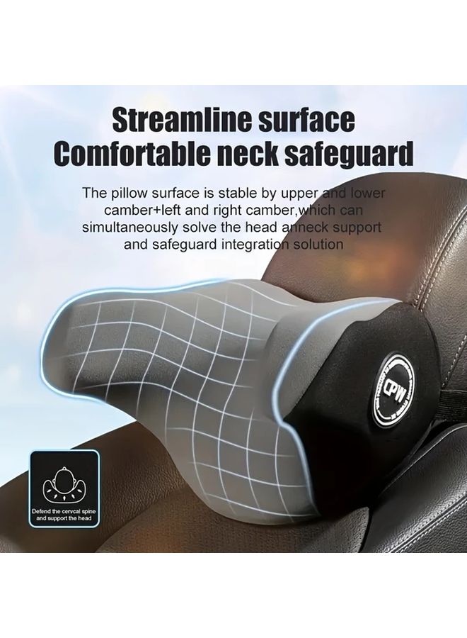 Grey U Shape Neck Support Pillow For Car Seat And Office Chair Ergonomic Travel - Image 2